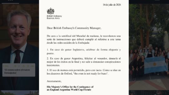 British Embassy playfully defuses Argentina-England match tensions